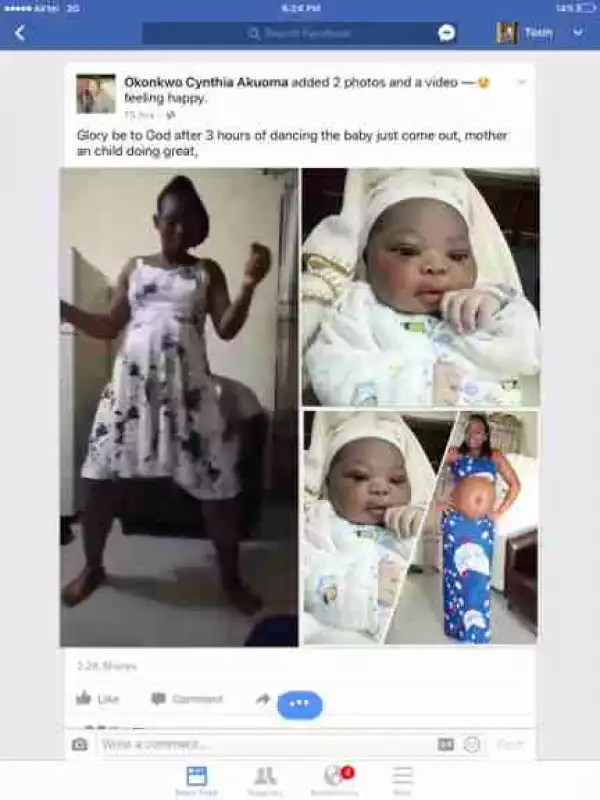 Pregnant Woman Dances For 3 Hours, Gives Birth Afterwards (Video, Photos)